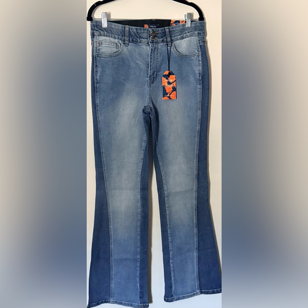 Two tone Blue Wide Leg Jeans